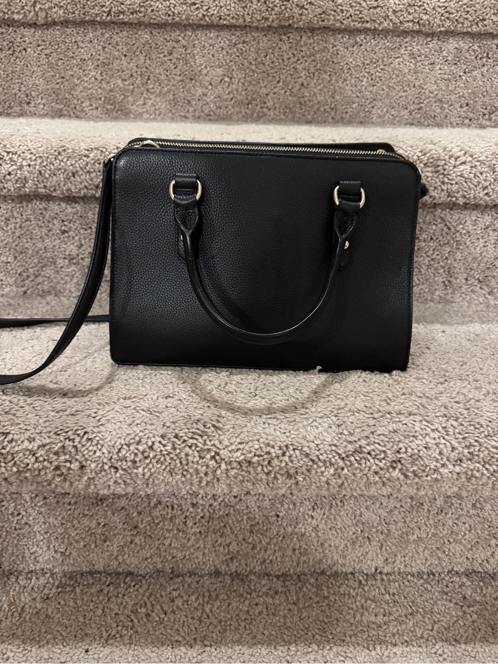 Kate Spade New York Black Pebbled Leather Kyla Satchel Shoulder Bag Crossbody - Picture 8 of 11